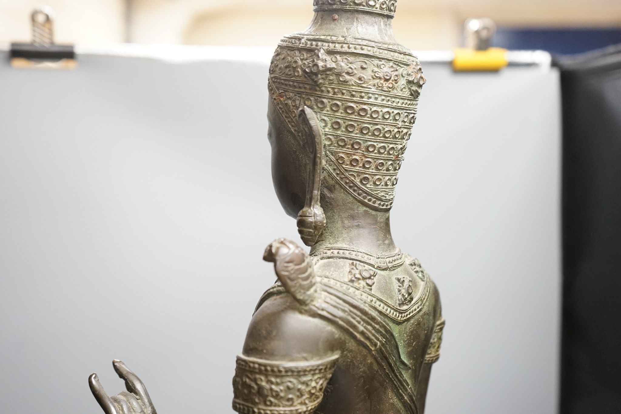 An Oriental large bronze figure of Buddha, 72cm